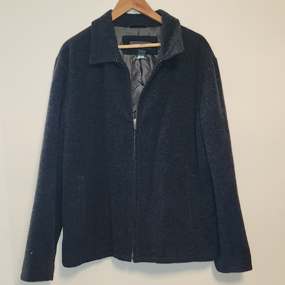 Banana Republic Cashmere/wool Zip-up Car Coat Jacket Sz L